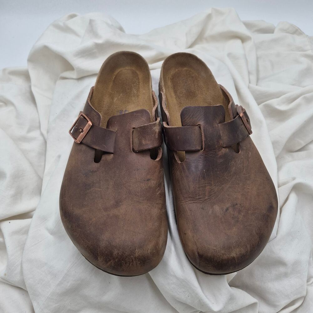 Birkenstock Boston Suede Leather Slip-ons clogs Soft footbed 44 US 11-11.5
